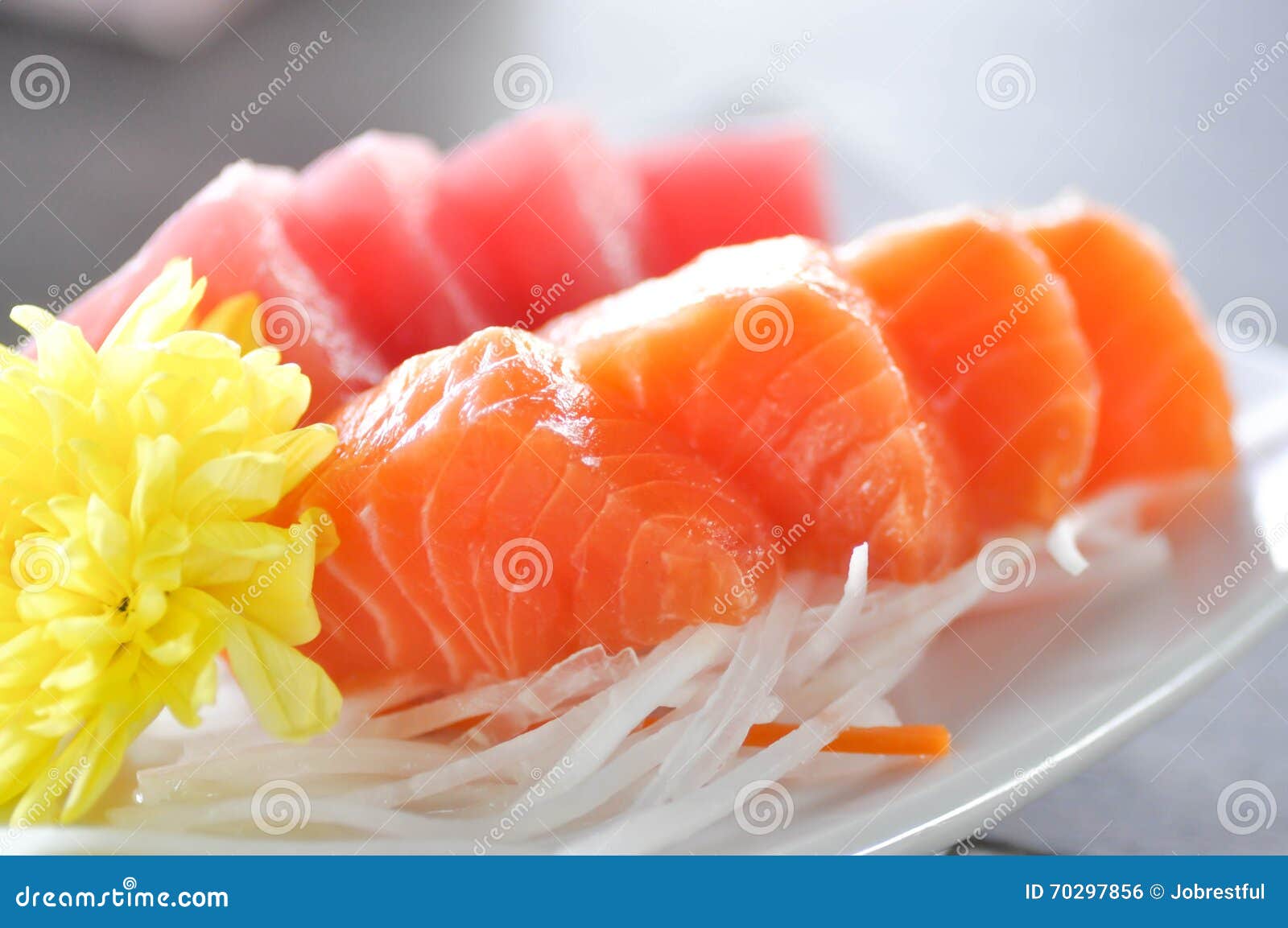 Raw Salmon and Raw Tuna in Japanese Style Stock Photo Image of chop