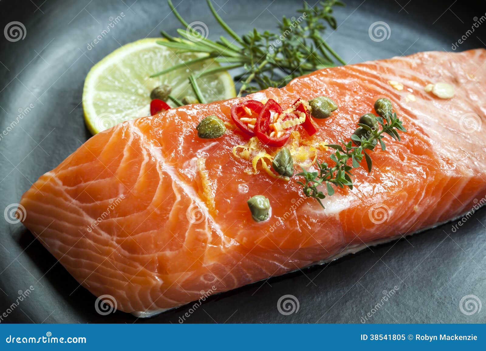 Slice Raw Pink Salmon Steak Restaurant Menu Close Isolated White Stock  Photo by ©Oksana6299956 214384804