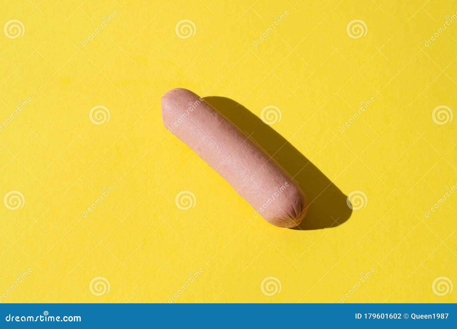 Download Raw Sausage On A Bright Yellow Background With Hard Light Stock Photo Image Of Ingredient Isolated 179601602 Yellowimages Mockups