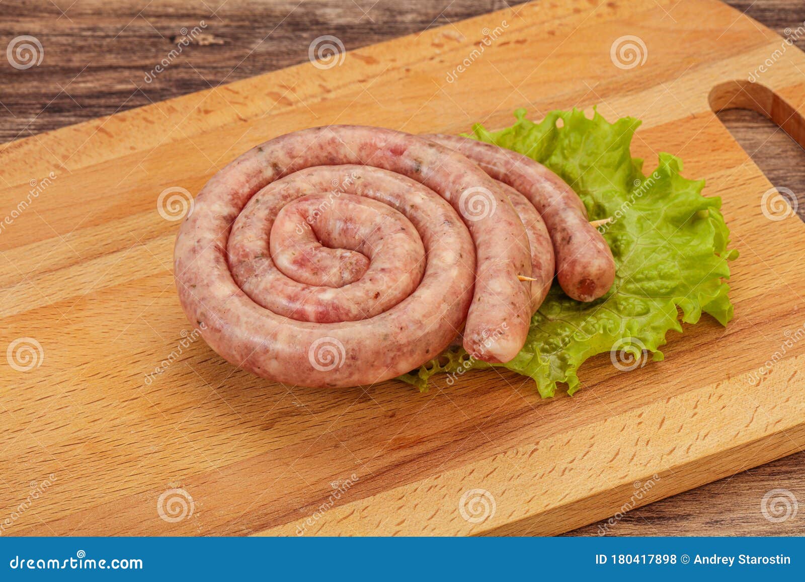 Raw sausage ring for grill stock photo. Image of traditional 180417898