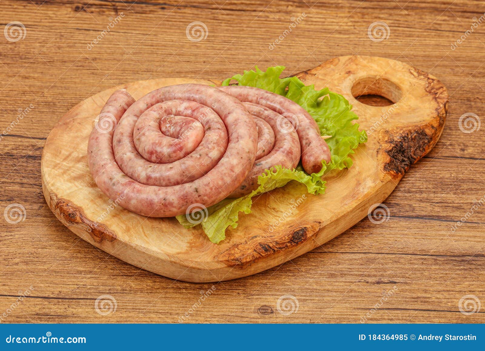 Raw sausage ring for grill stock image. Image of appetizing 184364985