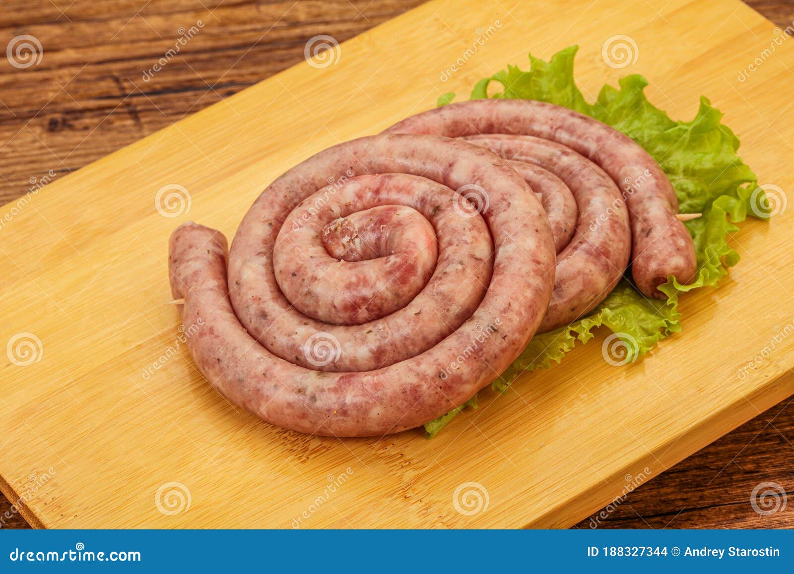 Raw sausage ring for grill stock photo. Image of party 188327344