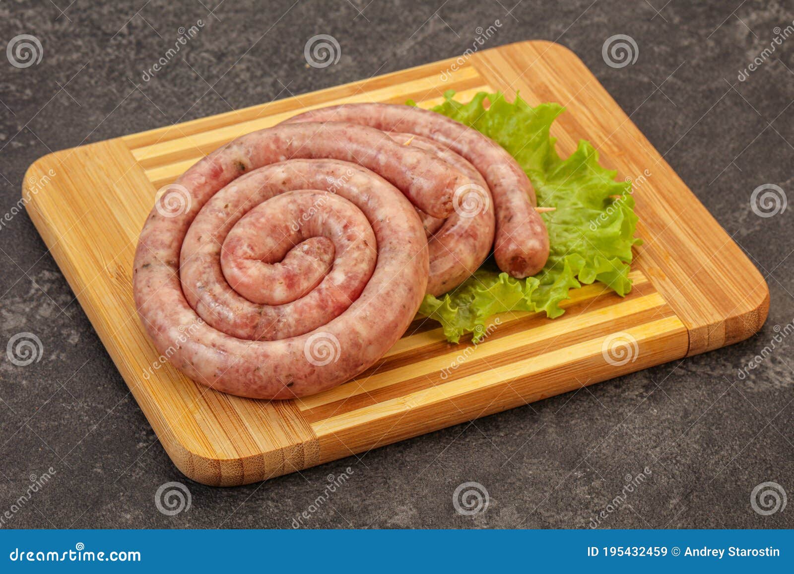 Raw sausage ring for grill stock image. Image of gourmet 195432459