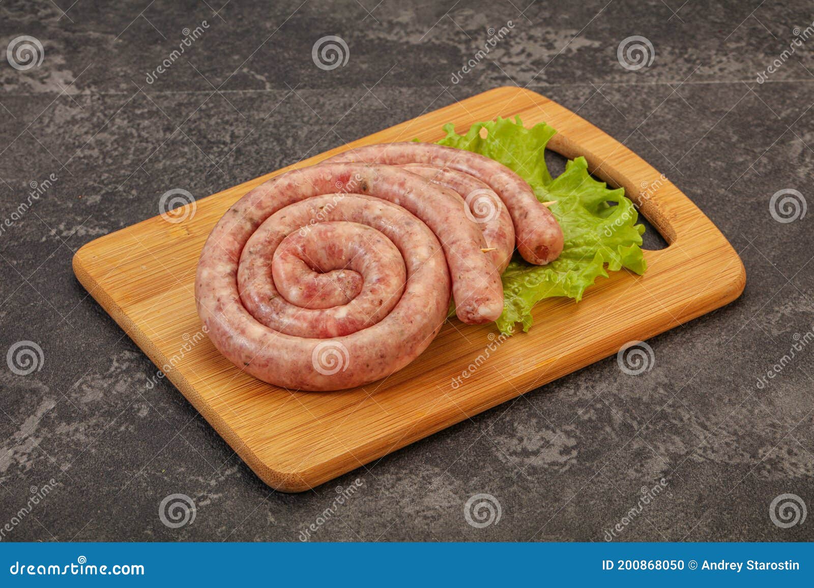 Raw sausage ring for grill stock photo. Image of pork 200868050
