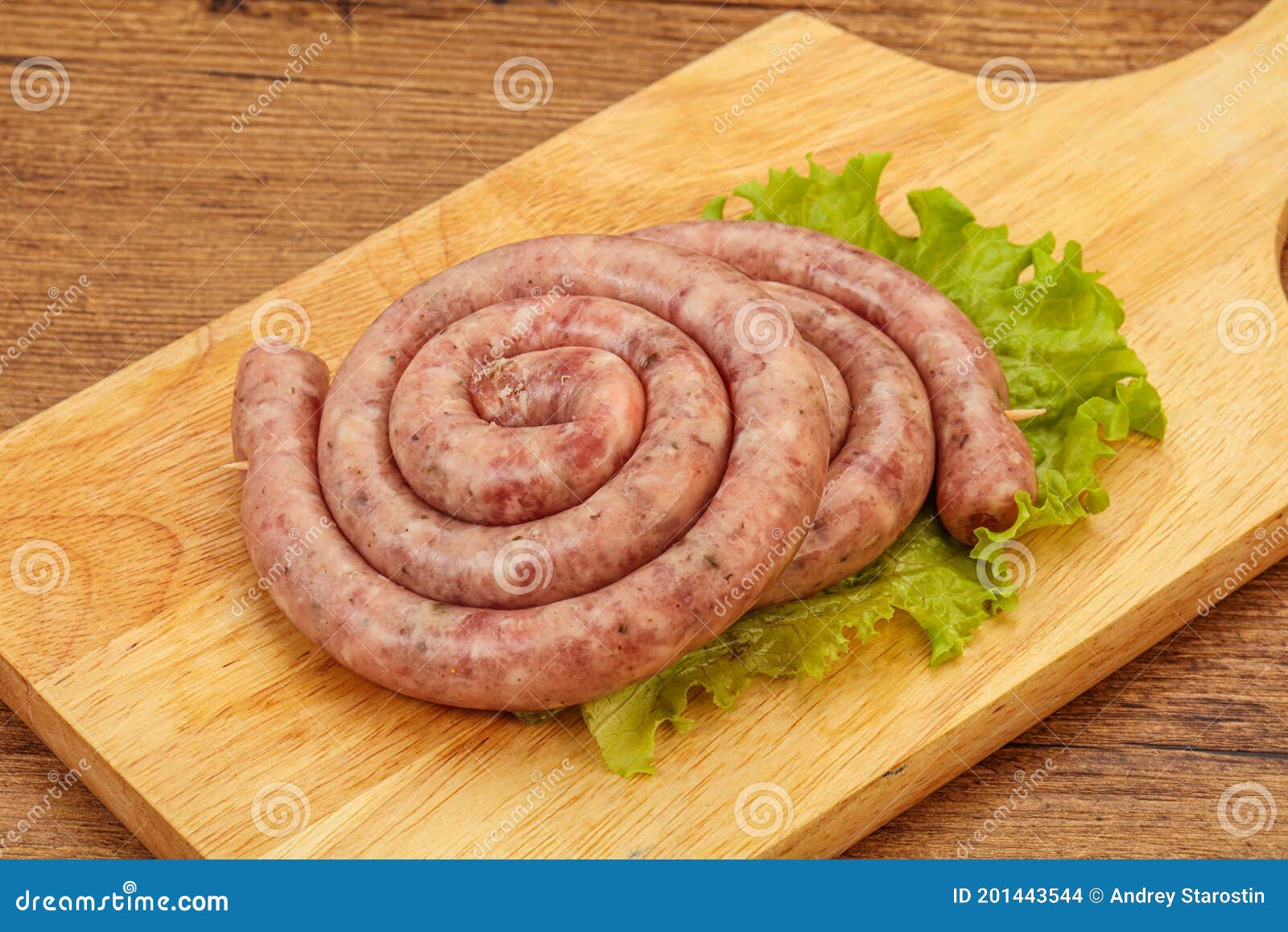 Raw sausage ring for grill stock photo. Image of roasted 201443544