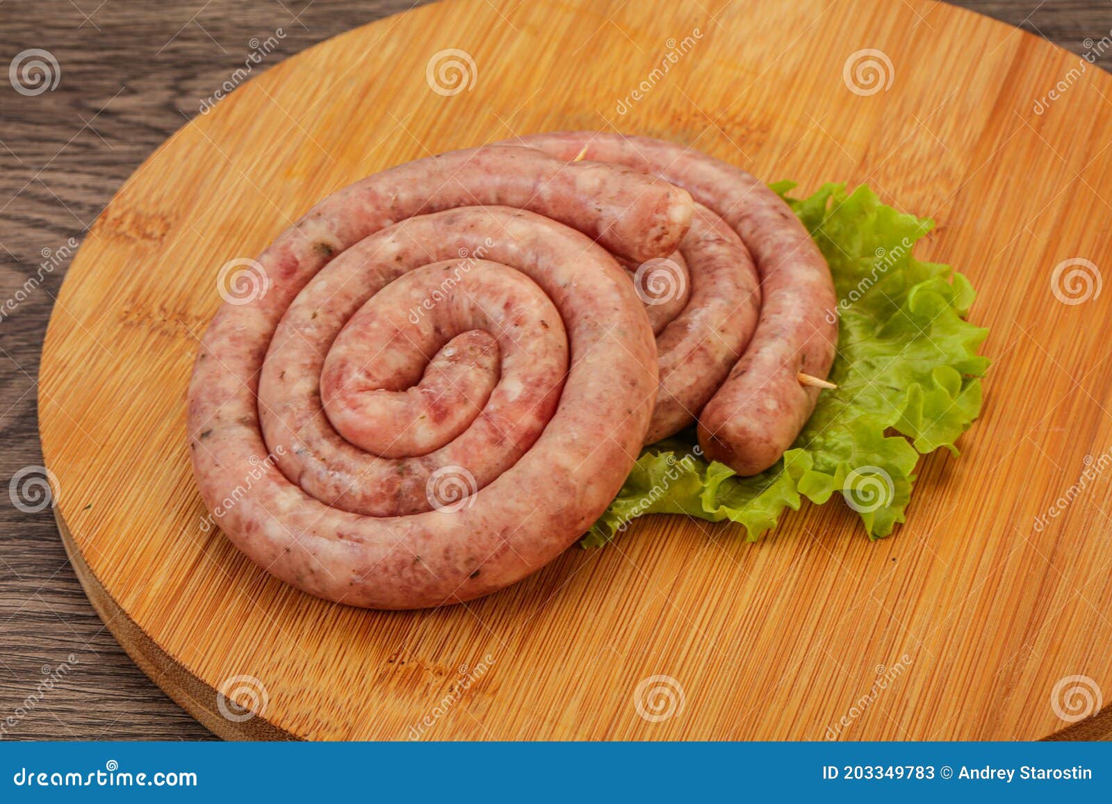 Raw sausage ring for grill stock image. Image of bratwurst 203349783