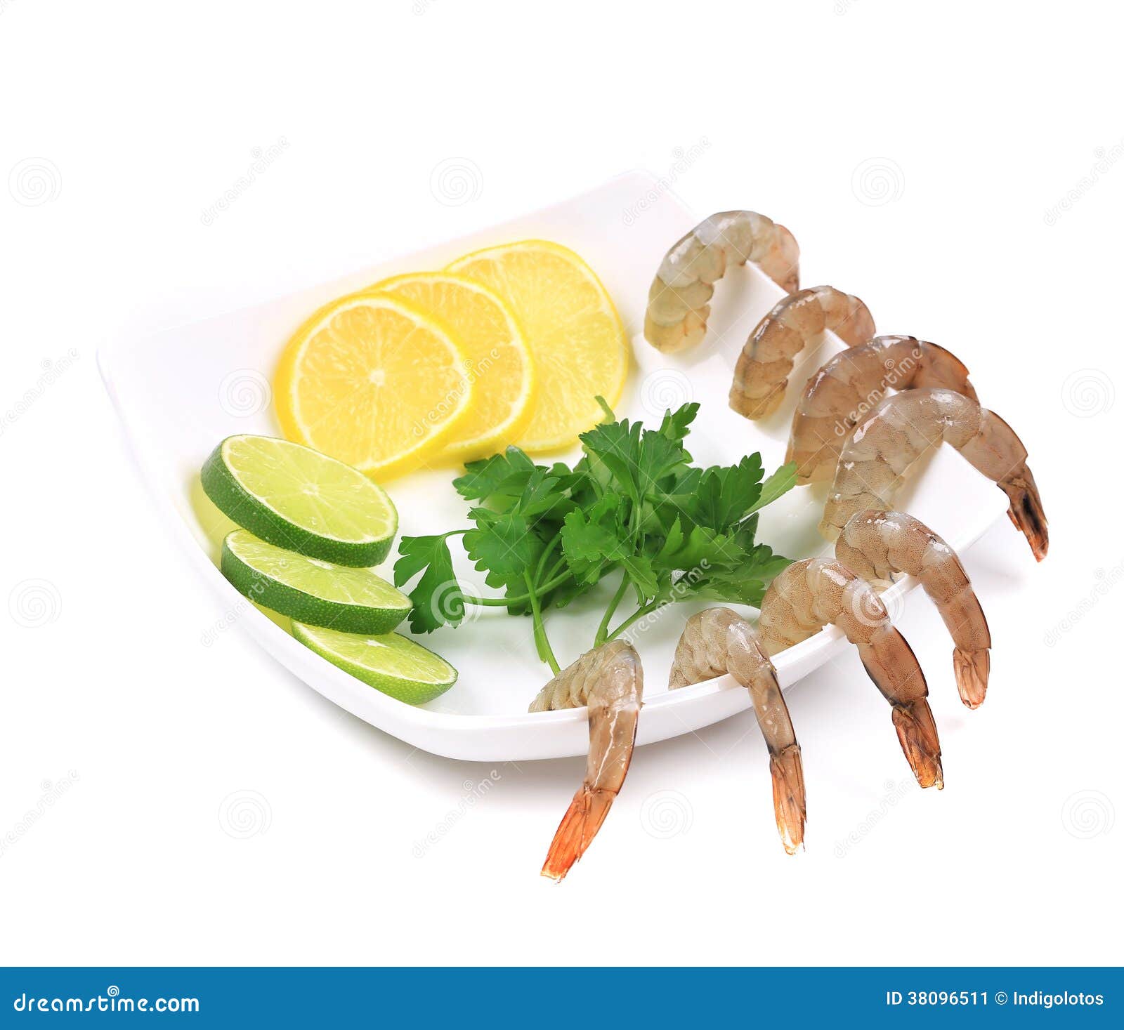 Raw Shrimp with Lemon Limes and Parsley Stock Image Image of meal, ingredient 38096511