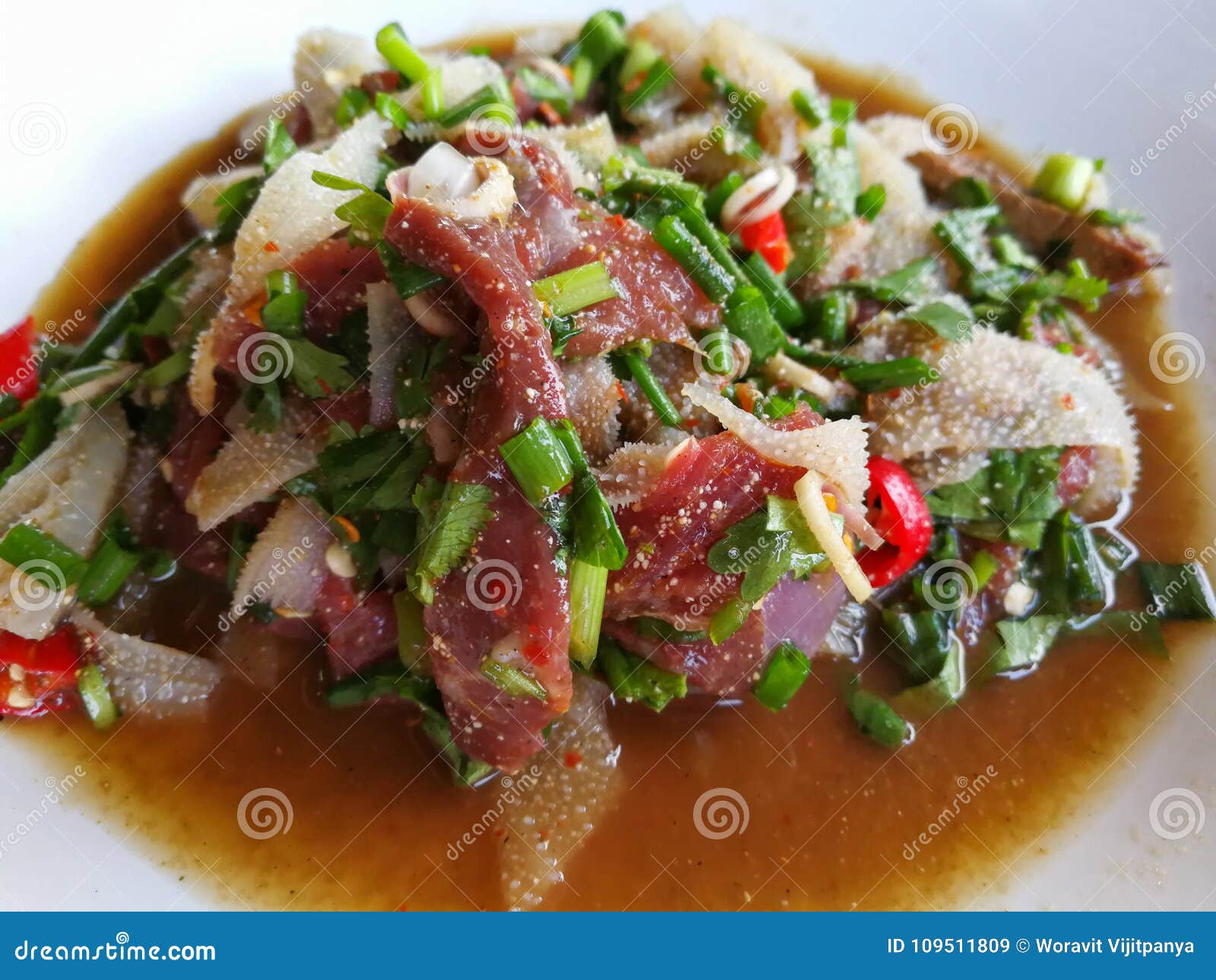 Raw Spicy Thai Minced Beef Salad Stock Image Image Of Pork Oriental 109511809