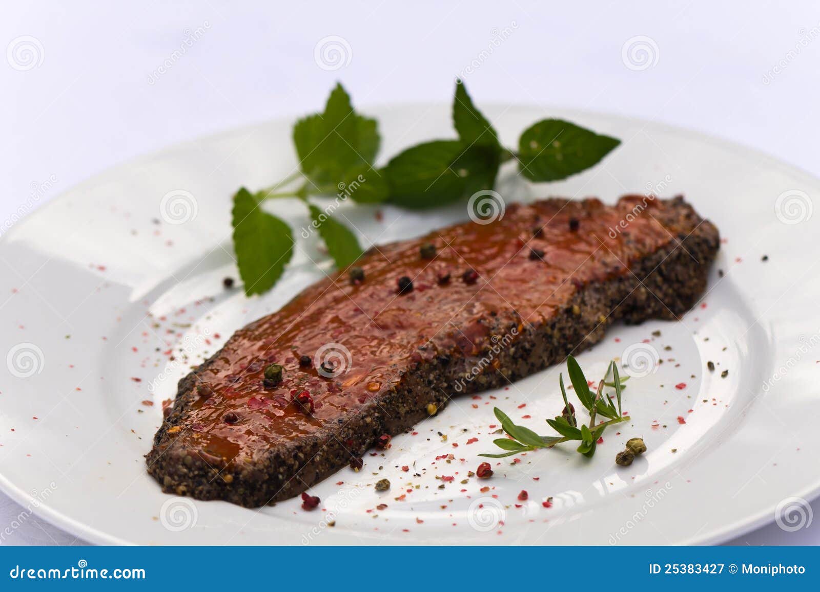 Raw Steak , Marinated , with Mint Stock Image Image of healthy