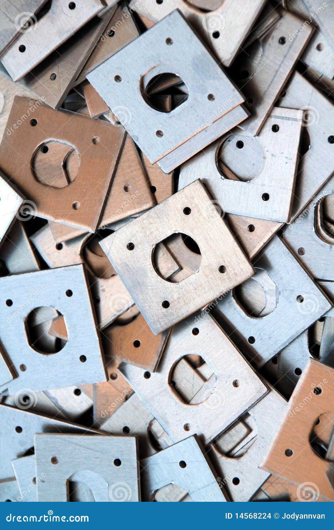 Raw steel parts stock photo. Image of plate, shine, holes 14568224