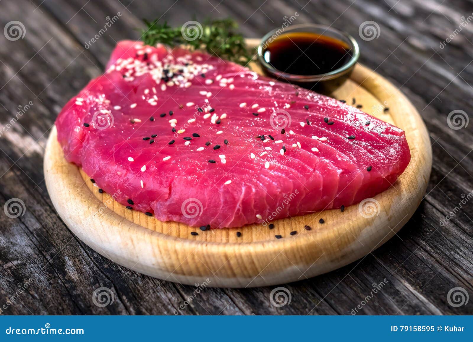 Raw tuna fillet stock image. Image of dinner, sashimi 79158595