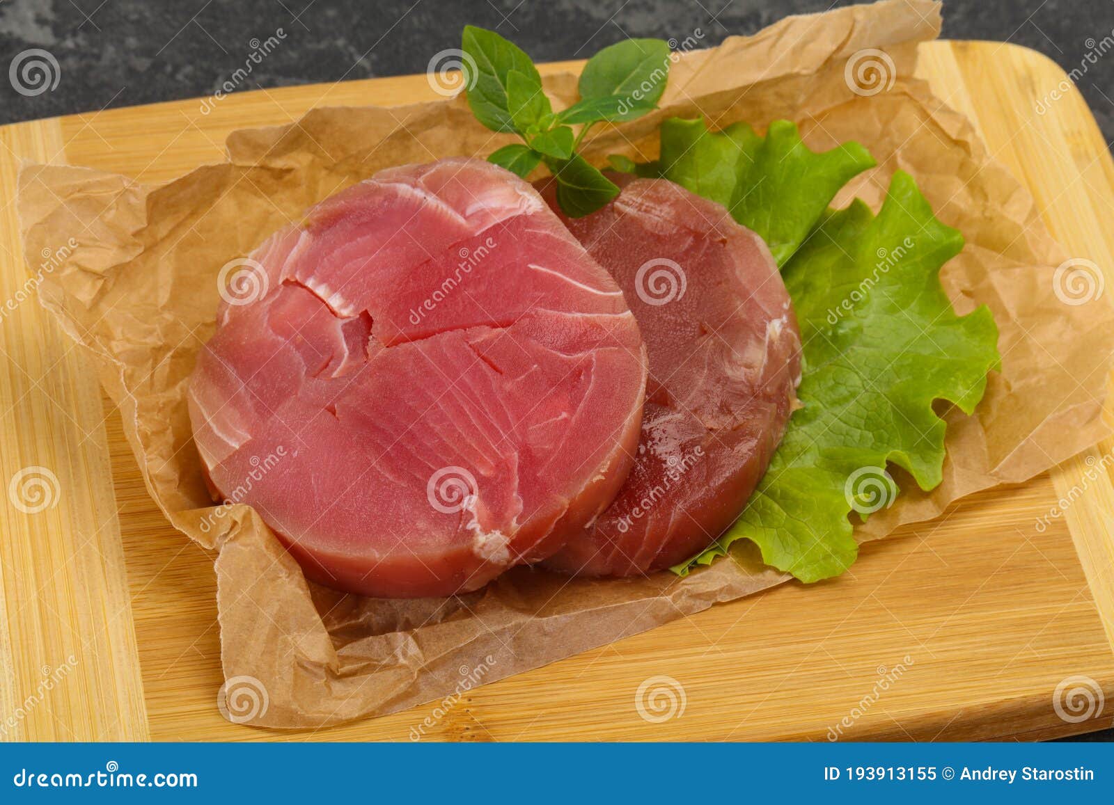 Raw Tuna Round Steak for Grill Stock Image Image of healthy, uncooked