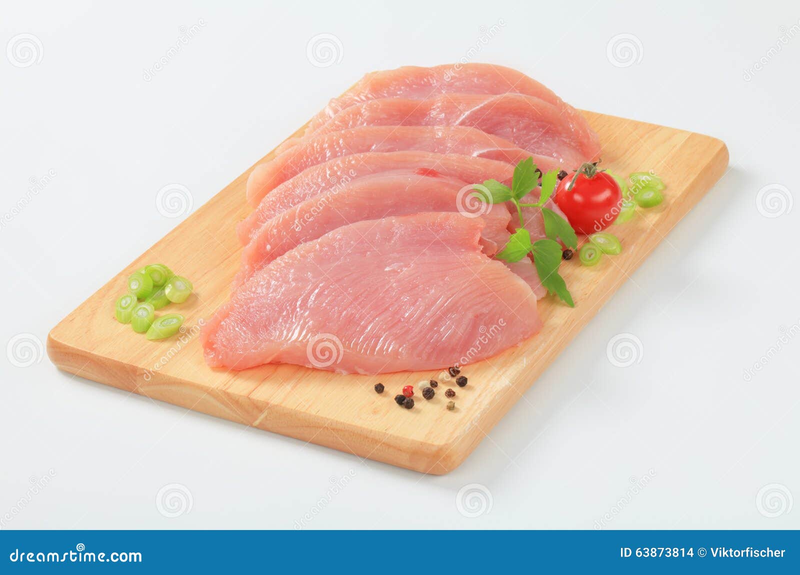 Raw turkey breast steaks stock photo. Image of studio 63873814