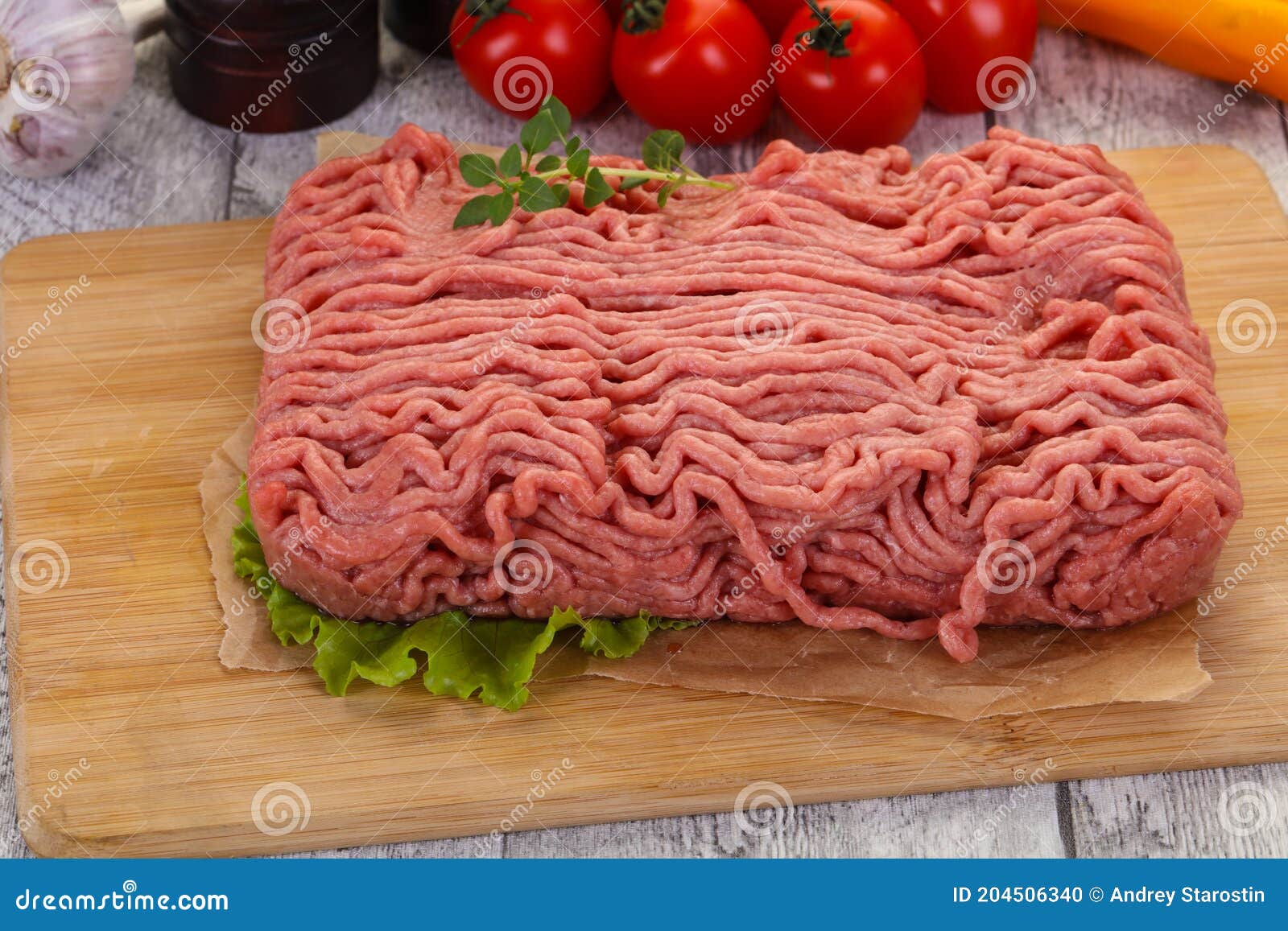 Raw turkey minced meat stock photo. Image of diet, wooden 204506340