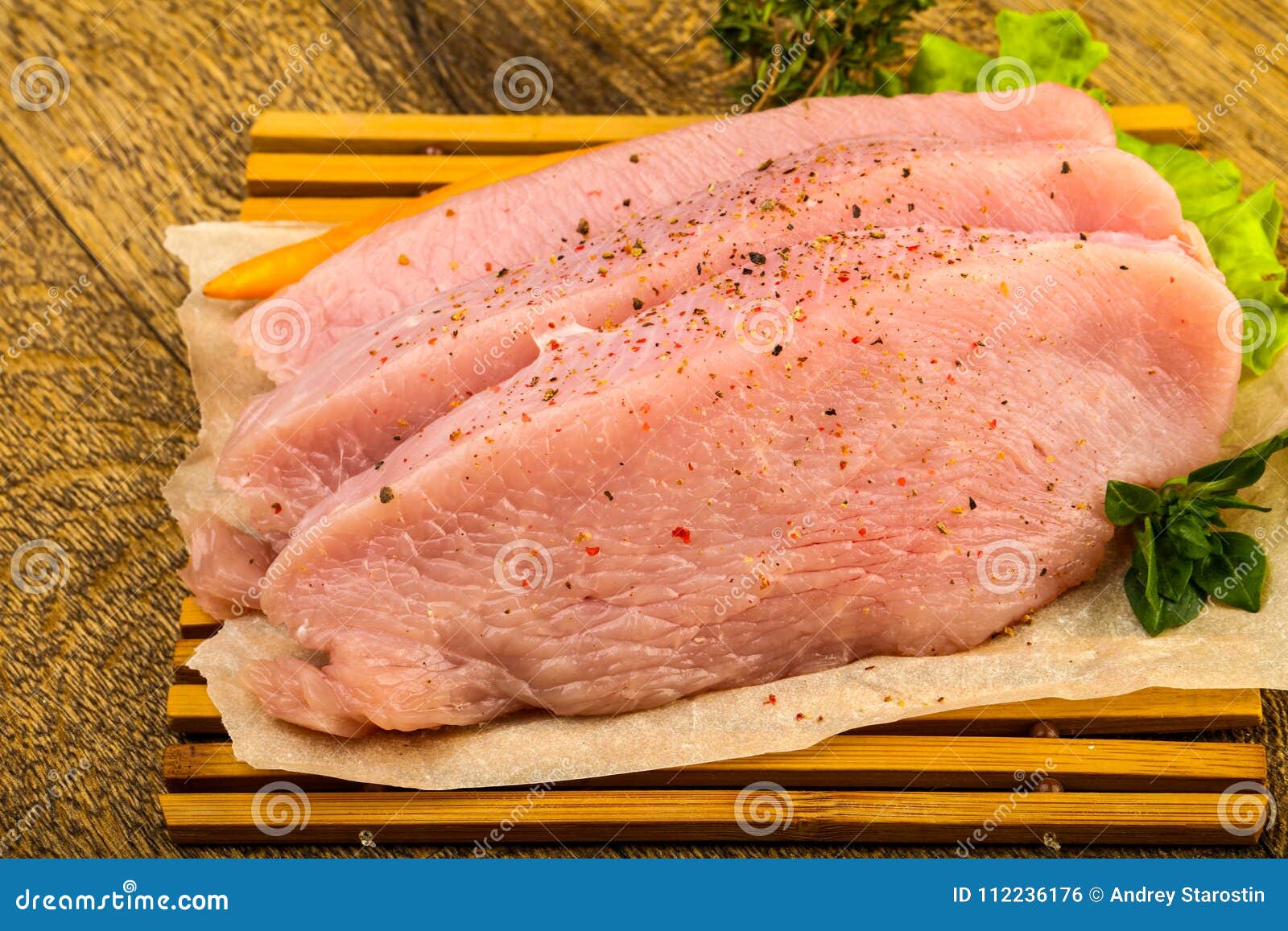 Raw turkey steak stock photo. Image of nutrition, poultry 112236176