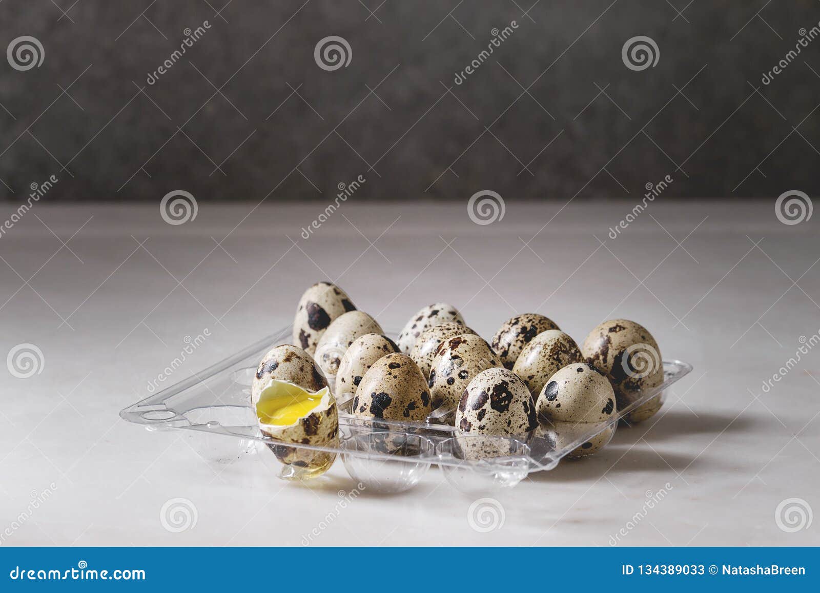 Quail Eggs in Plastic Boxing Stock Image Image of copy, natural