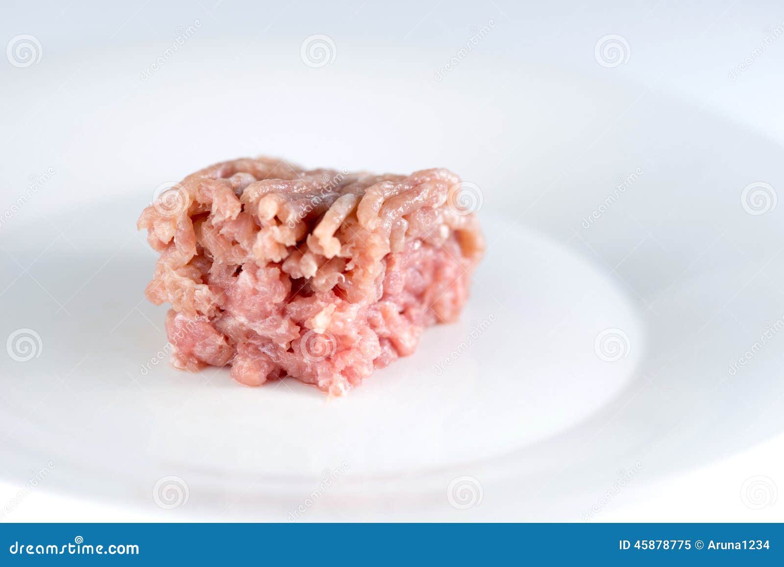 Raw Uncooked Turkey Mince Meat Isolated on White Stock Image - Image of