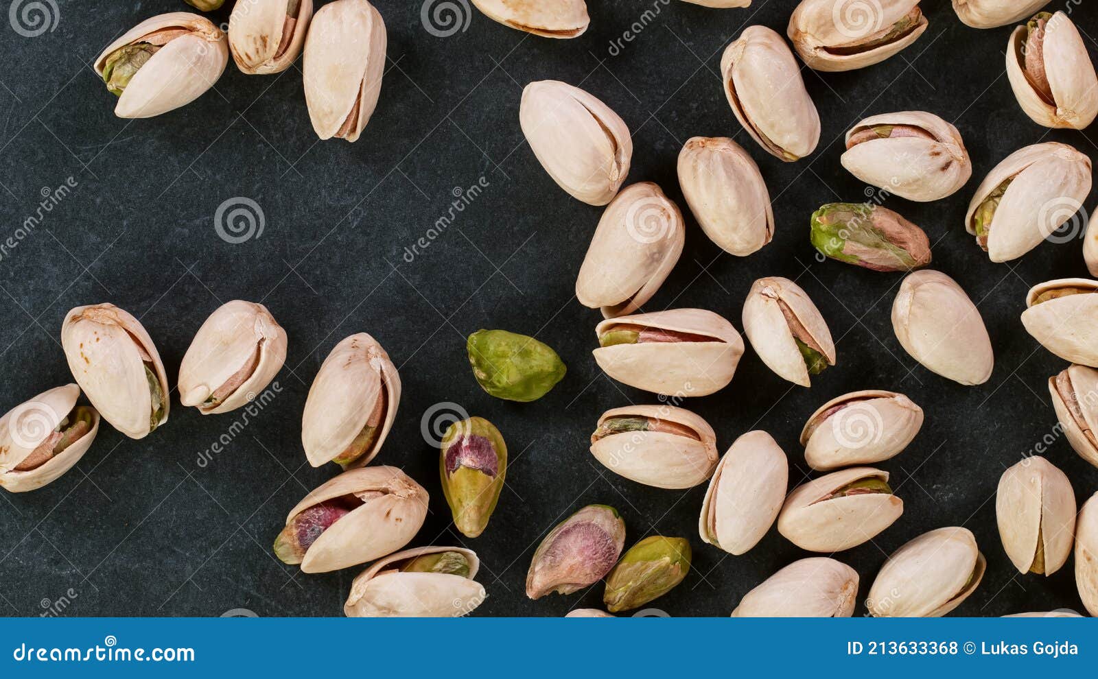 Raw Unsalted Pistachios Nuts, Top Down View. Stock Photo Image of