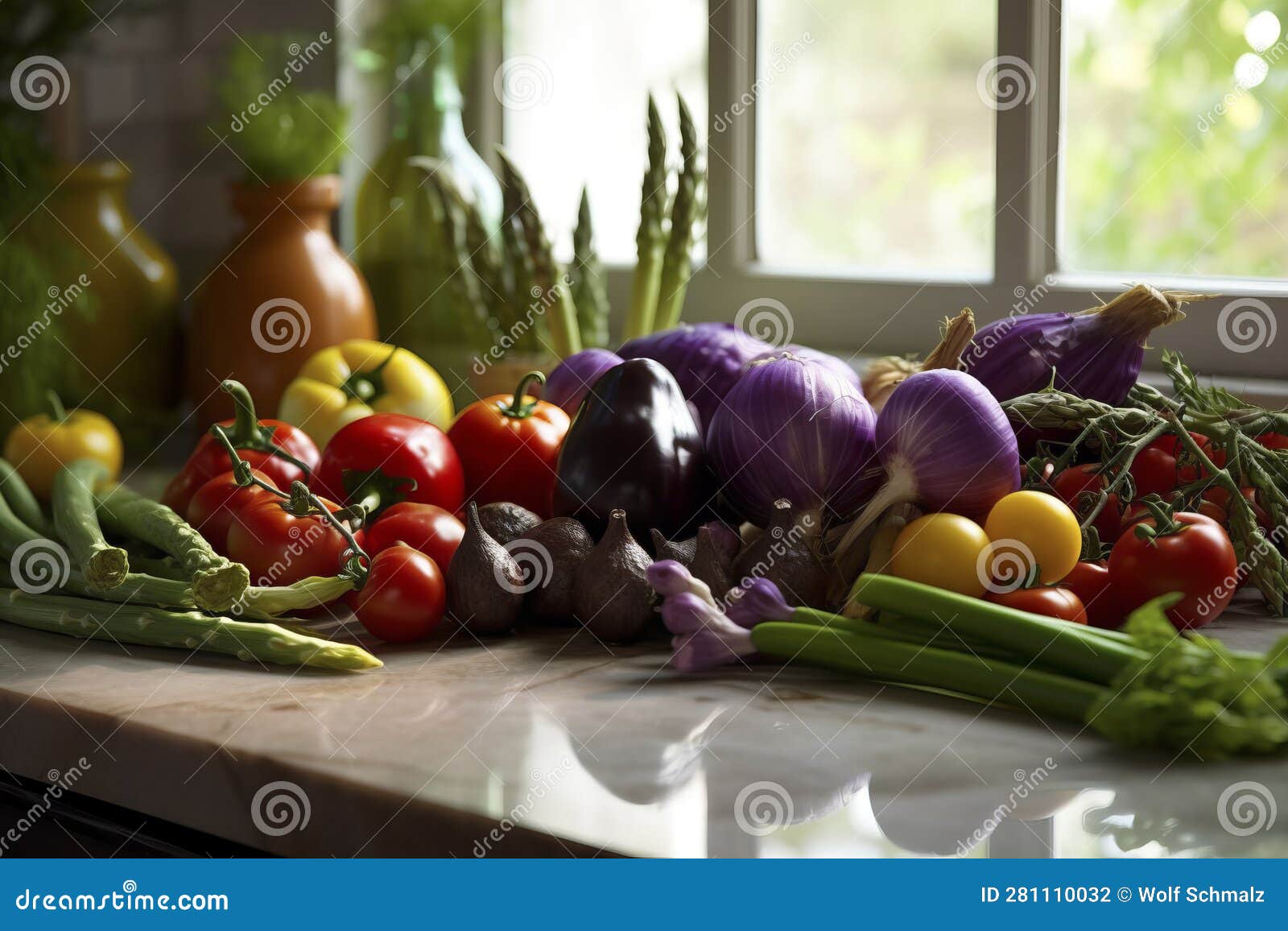 Raw Yeast Vegetable on Kitchen Sideboard. Generative AI Stock