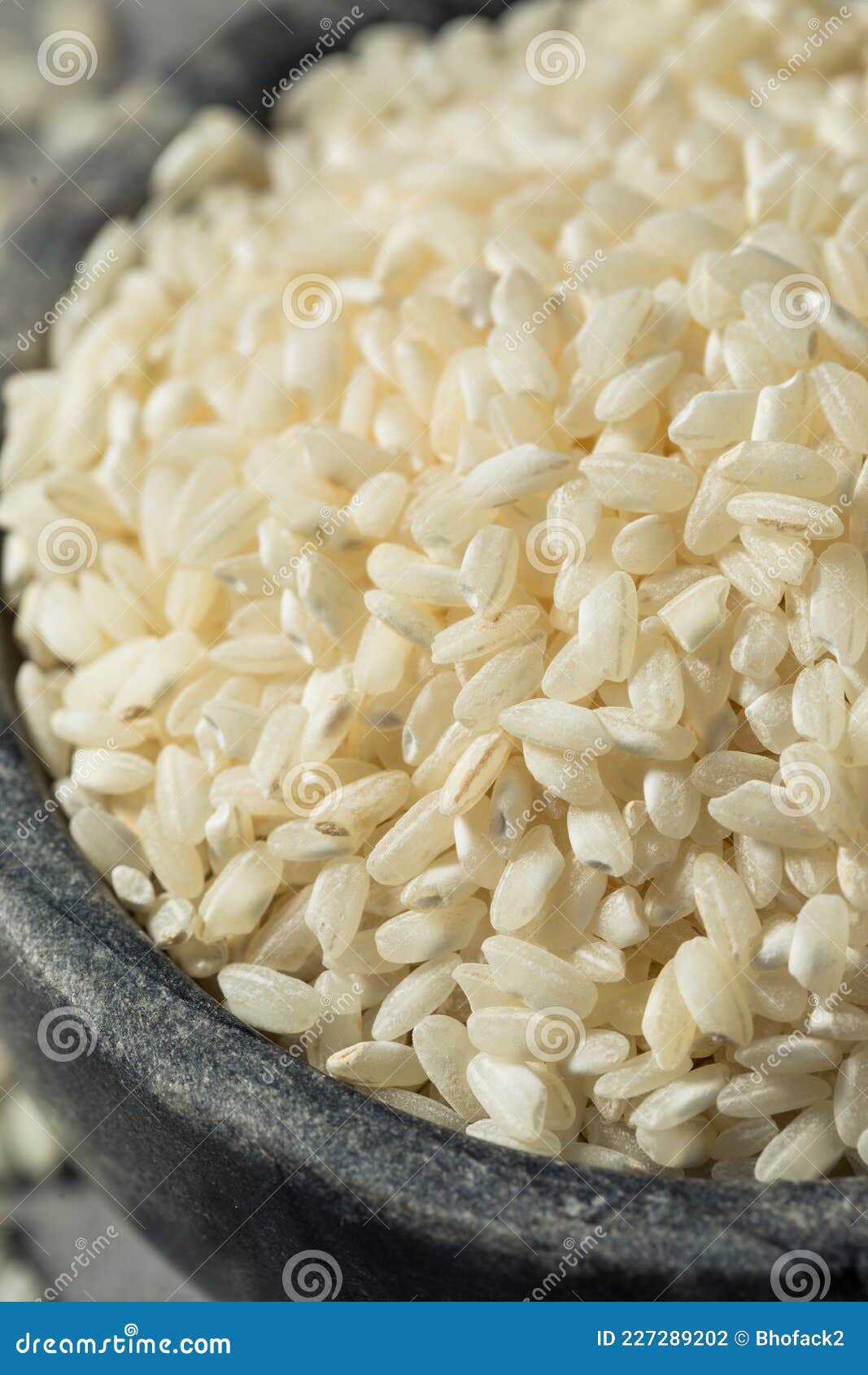 Raw White Organic Arborio Rice Stock Photo Image of bowl, food 227289202