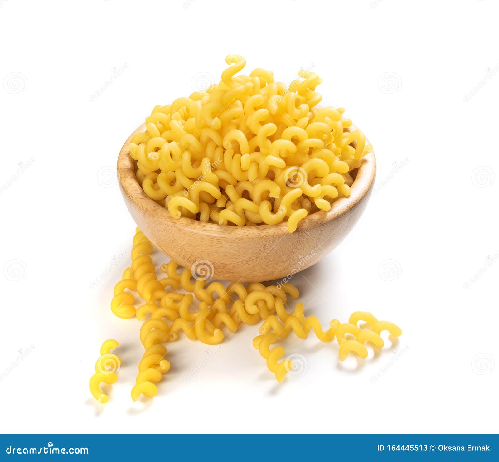 Download Raw Yellow Cavatappi Pasta Isolated On White Background Stock Image Image Of White Bowl 164445513 Yellowimages Mockups