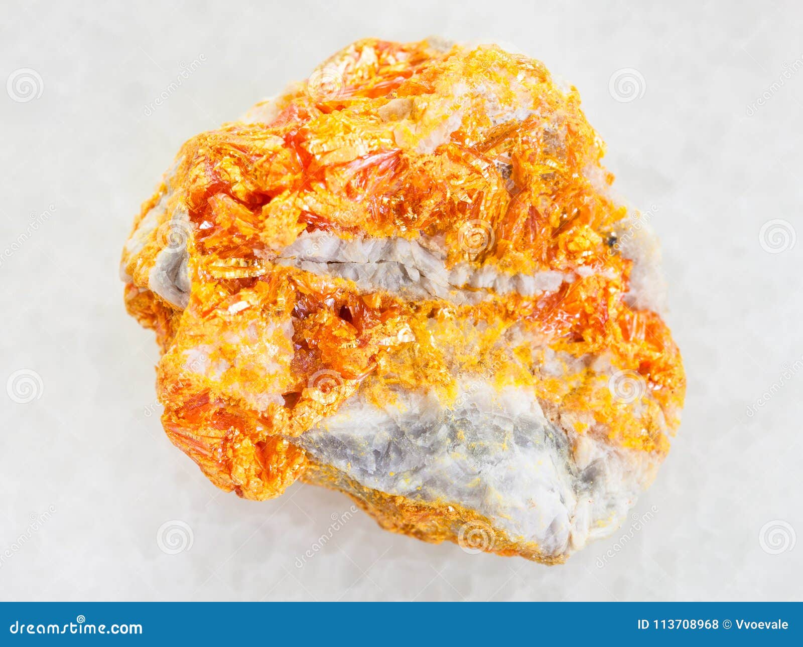 Raw Yellow Orpiment Crystals On White Dolomite Stock Photo Image Of Sample Gemmology