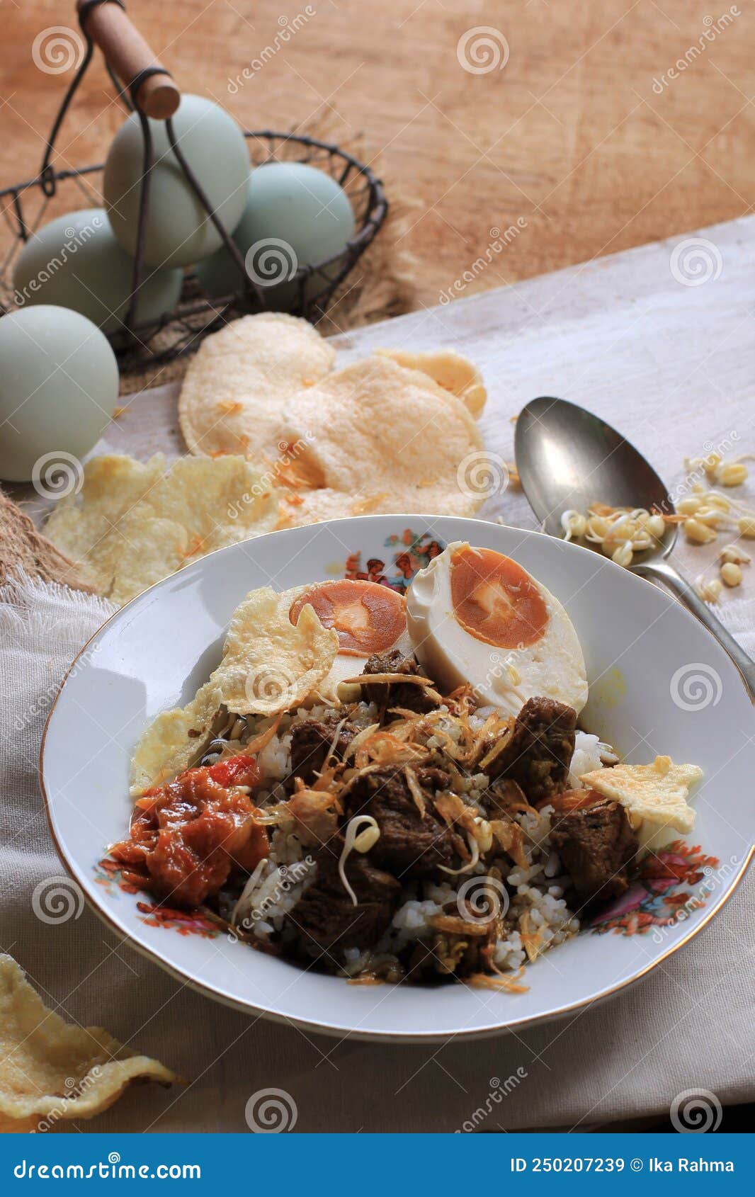rawon, indonesian beef black soup dish.  black color made from keluak nut as the main seasoning