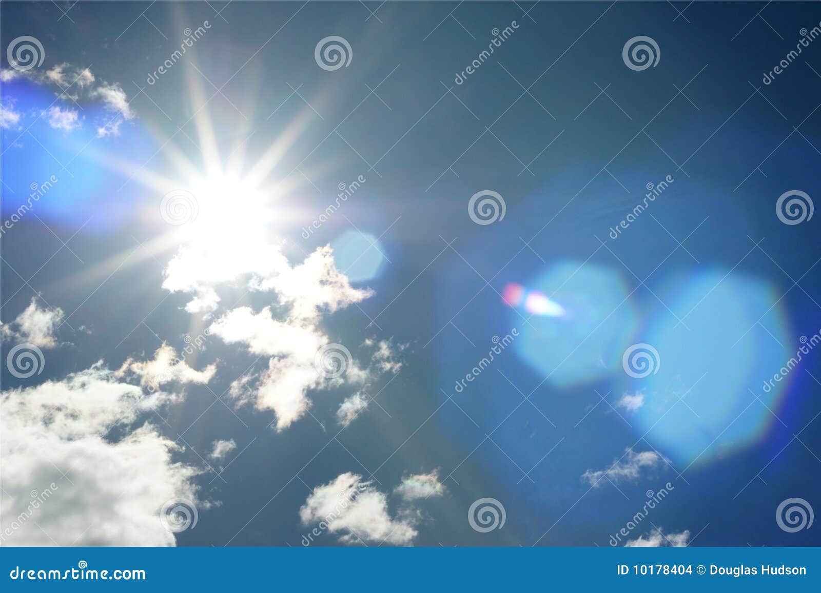 rays of sunshine on a blue sky