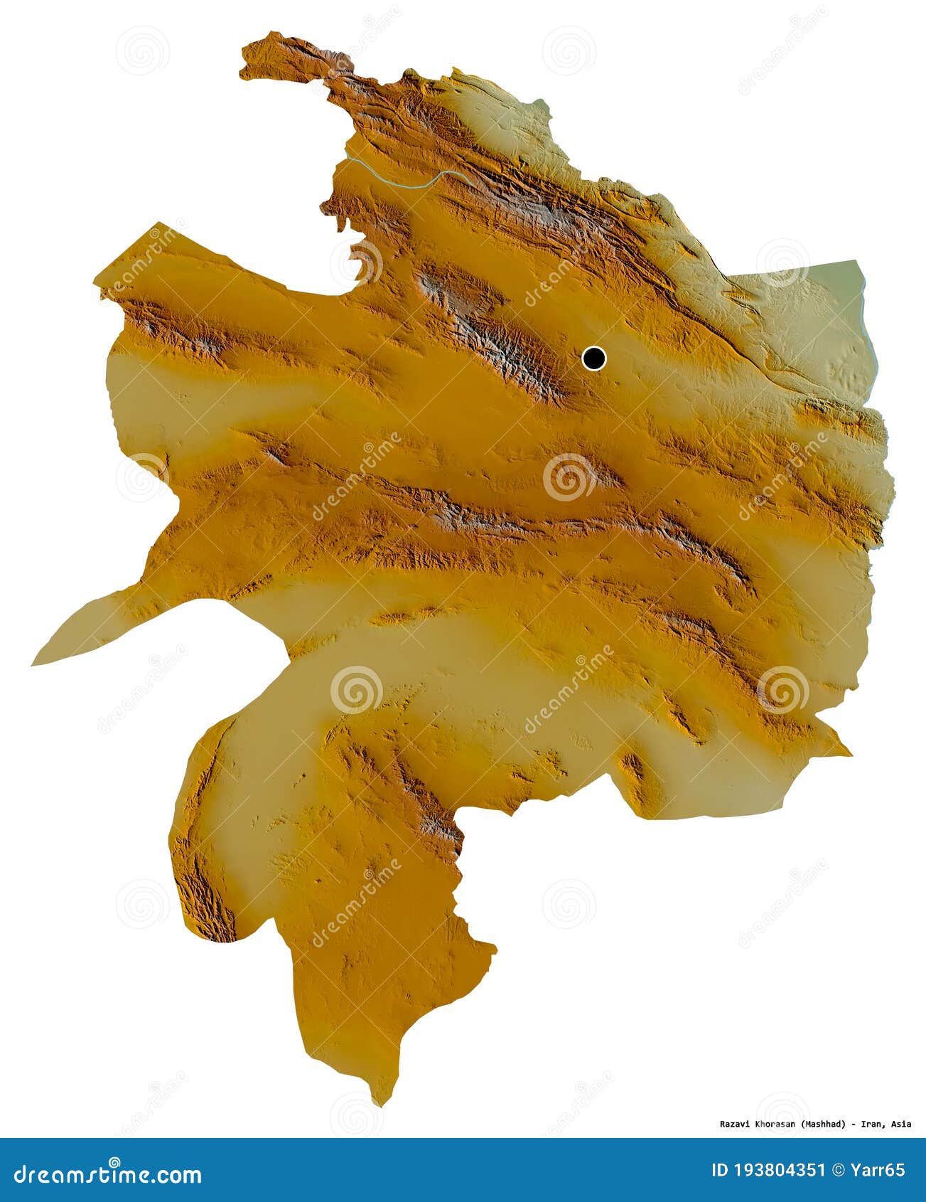Razavi Khorasan, Province of Iran, on White. Relief Stock Illustration 