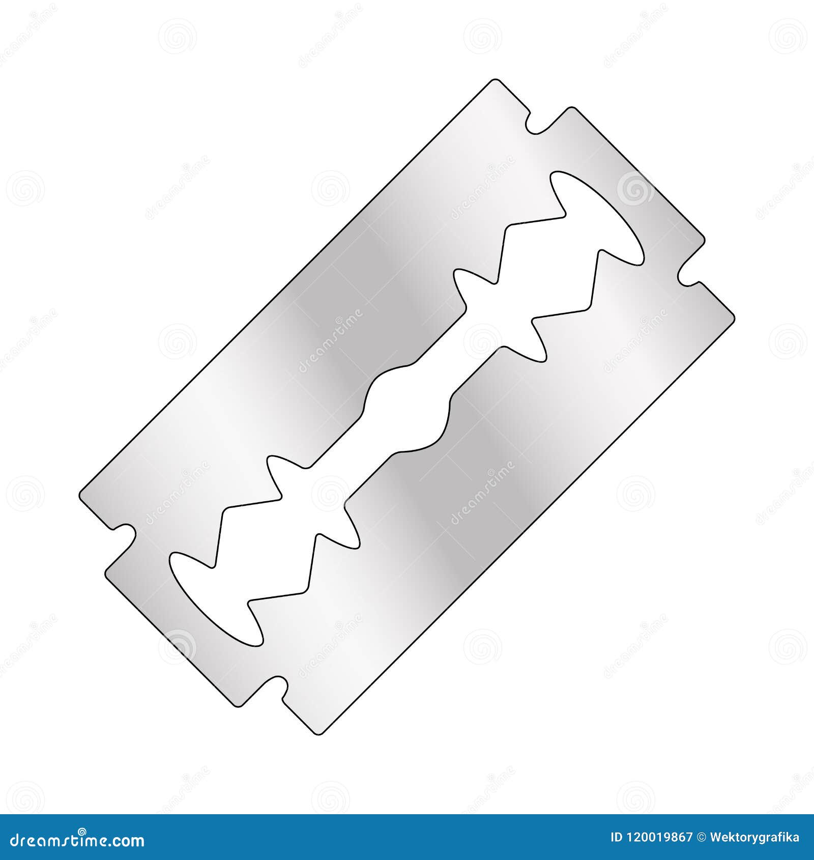 Razor Blade Design Isolated on White Background Stock Vector