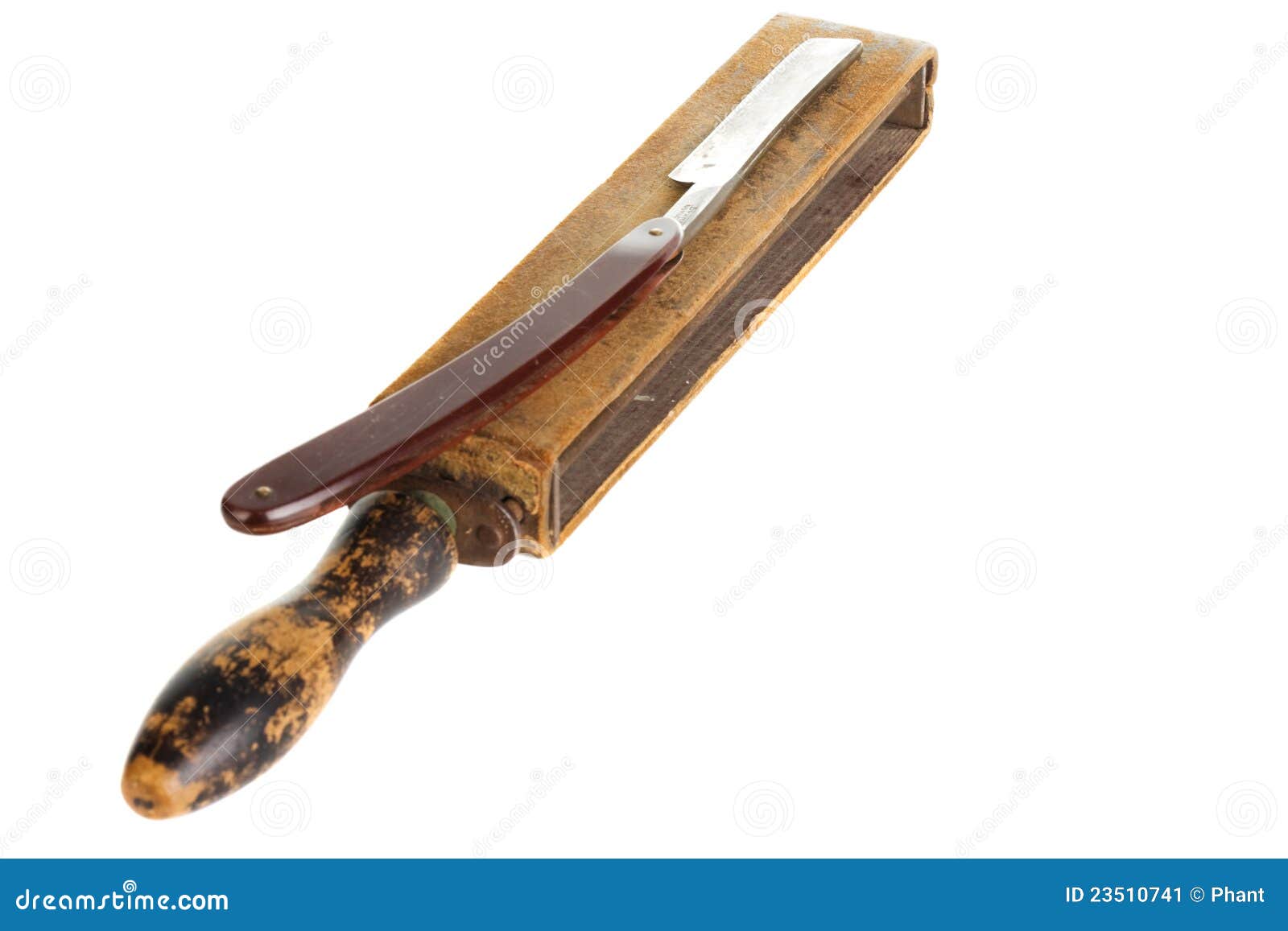 Razor with Old Leather Belt Stock Image Image of metal, accessories