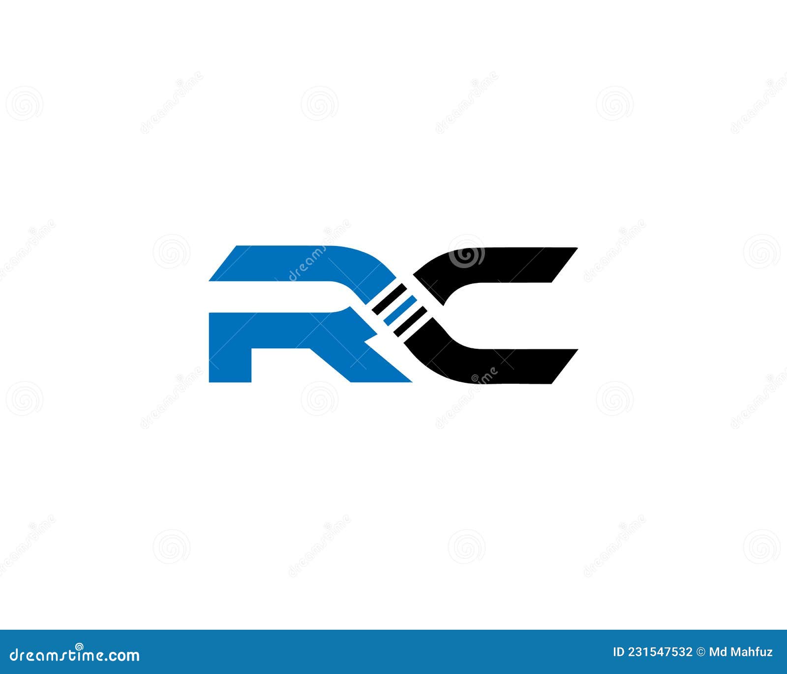 RC Letter Logo Design Creative Modern Stock Vector Illustration of