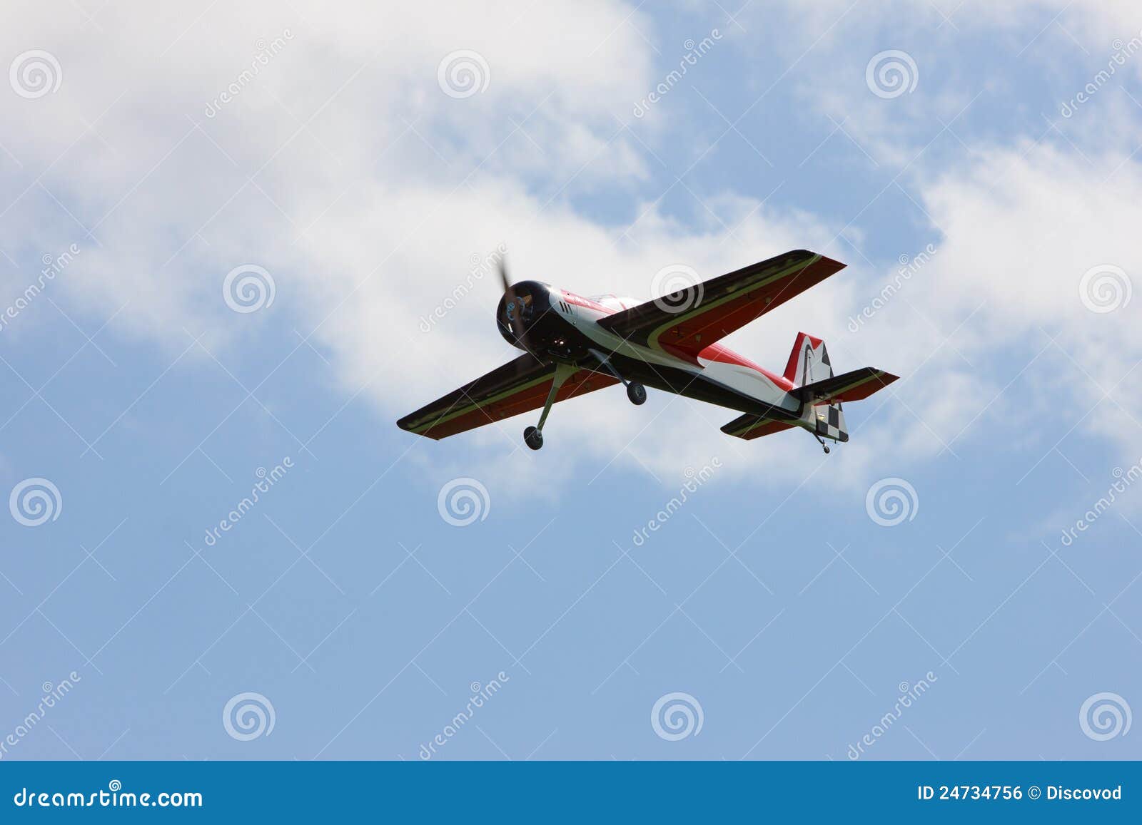 RC Model Airplane Flying in the Blue Sky Stock Photo Image of light