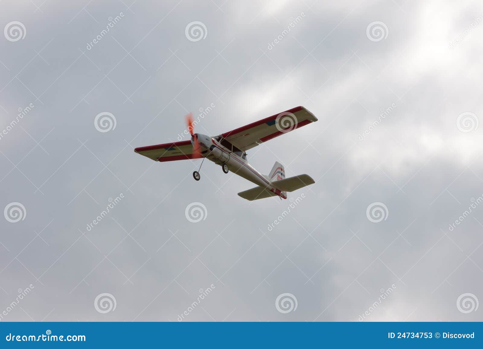 RC Model Airplane Flying in the Sky Stock Image Image of propeller
