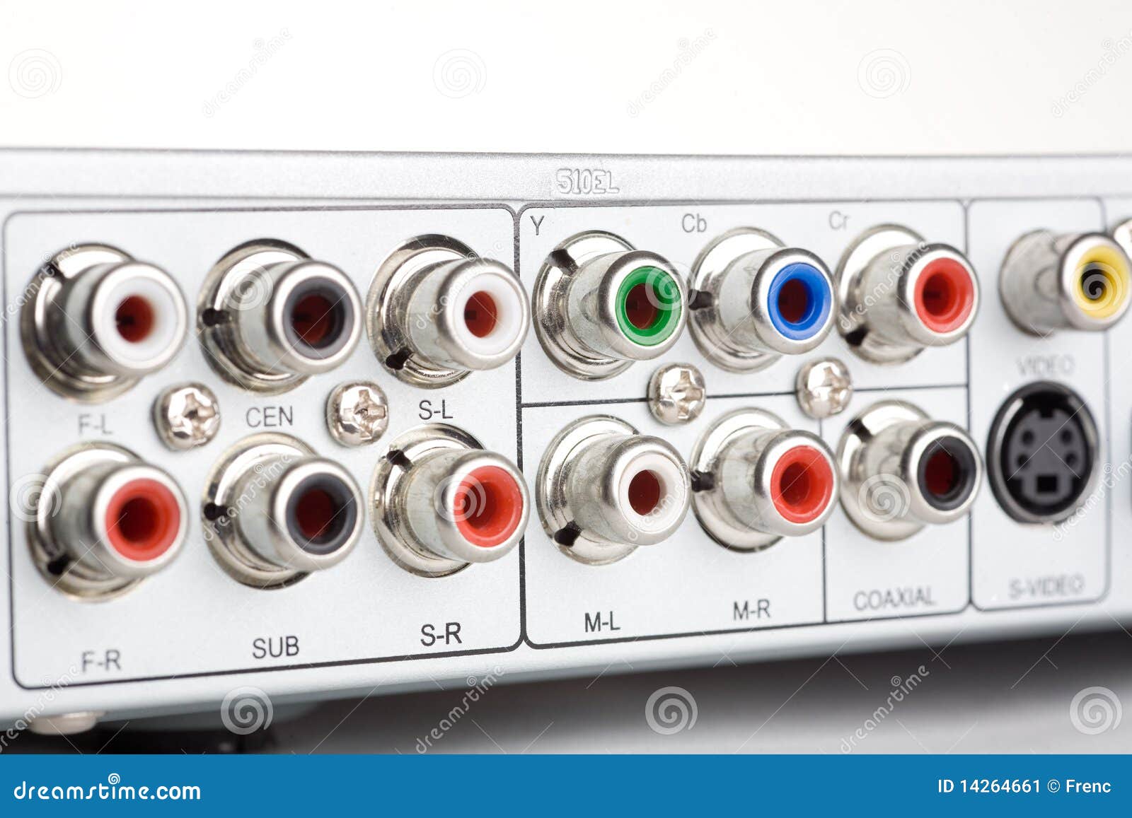 RCA Connections of a DVD Player Stock Image - Image of interface, shiny:  14264661