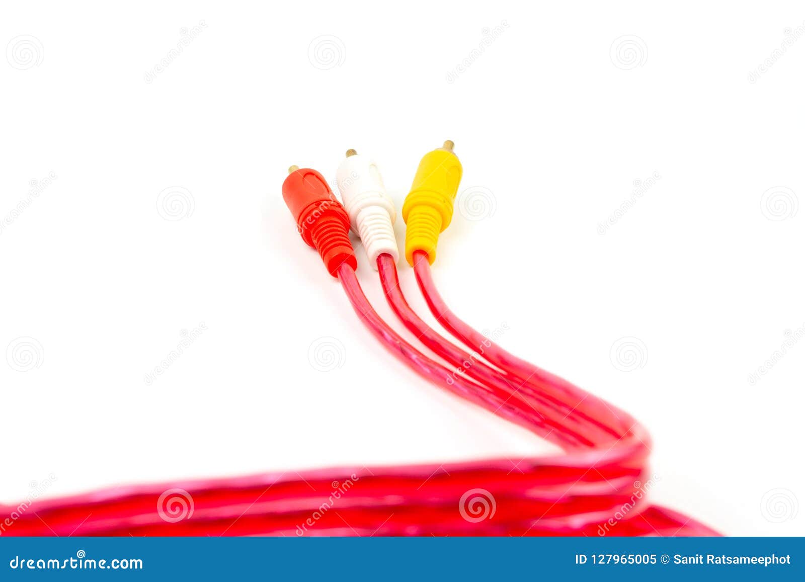 RCA Input Audio and Video Signals Connection. Stock Image Image of
