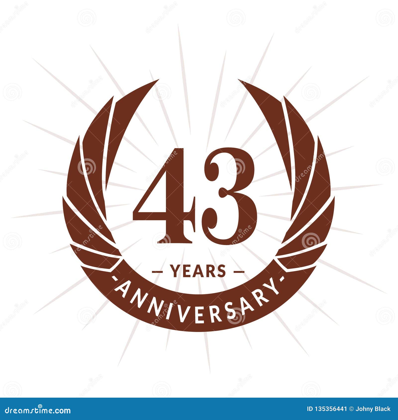 43 Years Anniversary Design Template. Elegant Anniversary Logo Design ...