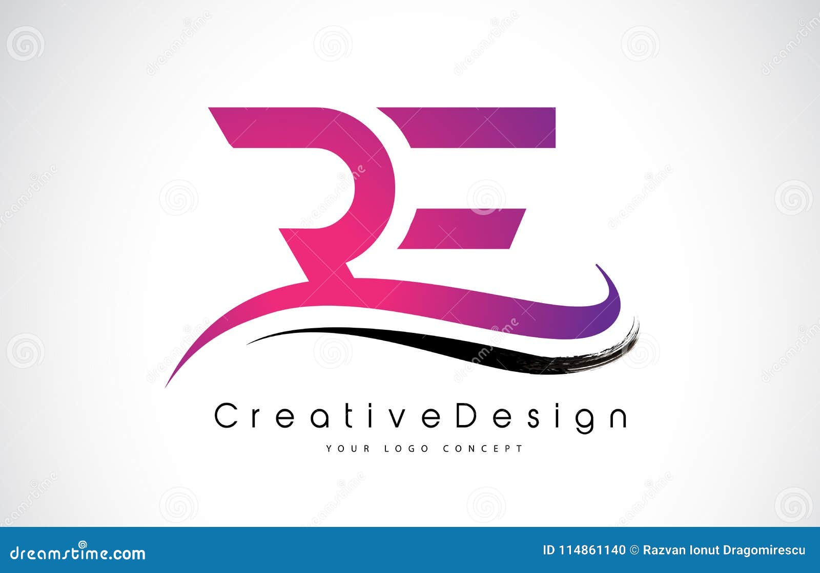 RE Letra Logo Design De R E Vetor Moderno L Das Letras Do ícone Criativo  Ilustração do Vetor - Ilustração de marcar, alfabeto: 114861140