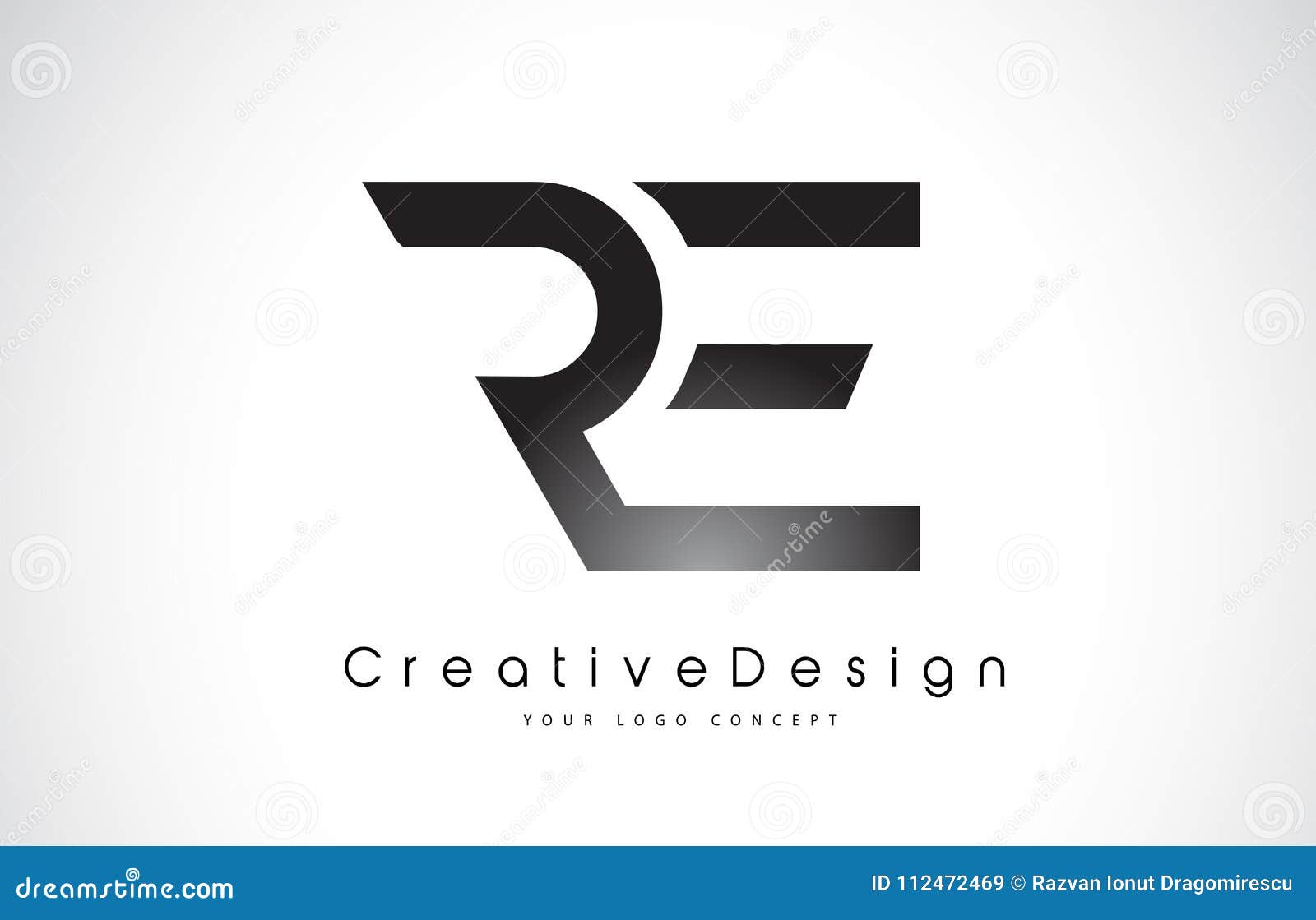 Re R E Letter Logo Design Creative Icon Modern Letters Vector L Stock Vector Illustration Of Alphabet Black 112472469