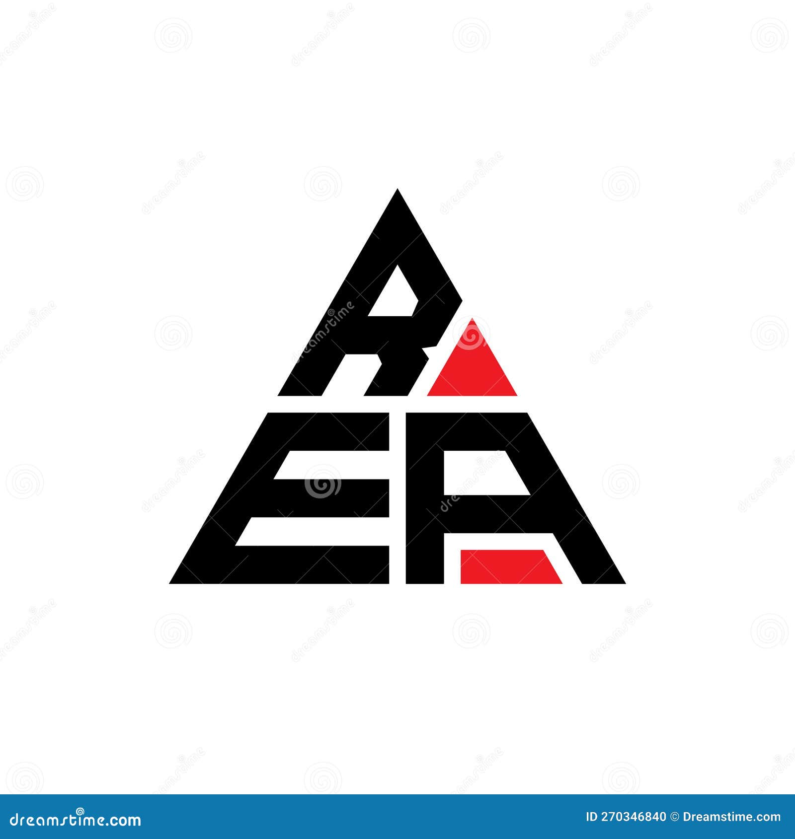 rea triangle letter logo  with triangle . rea triangle logo  monogram. rea triangle  logo template with red