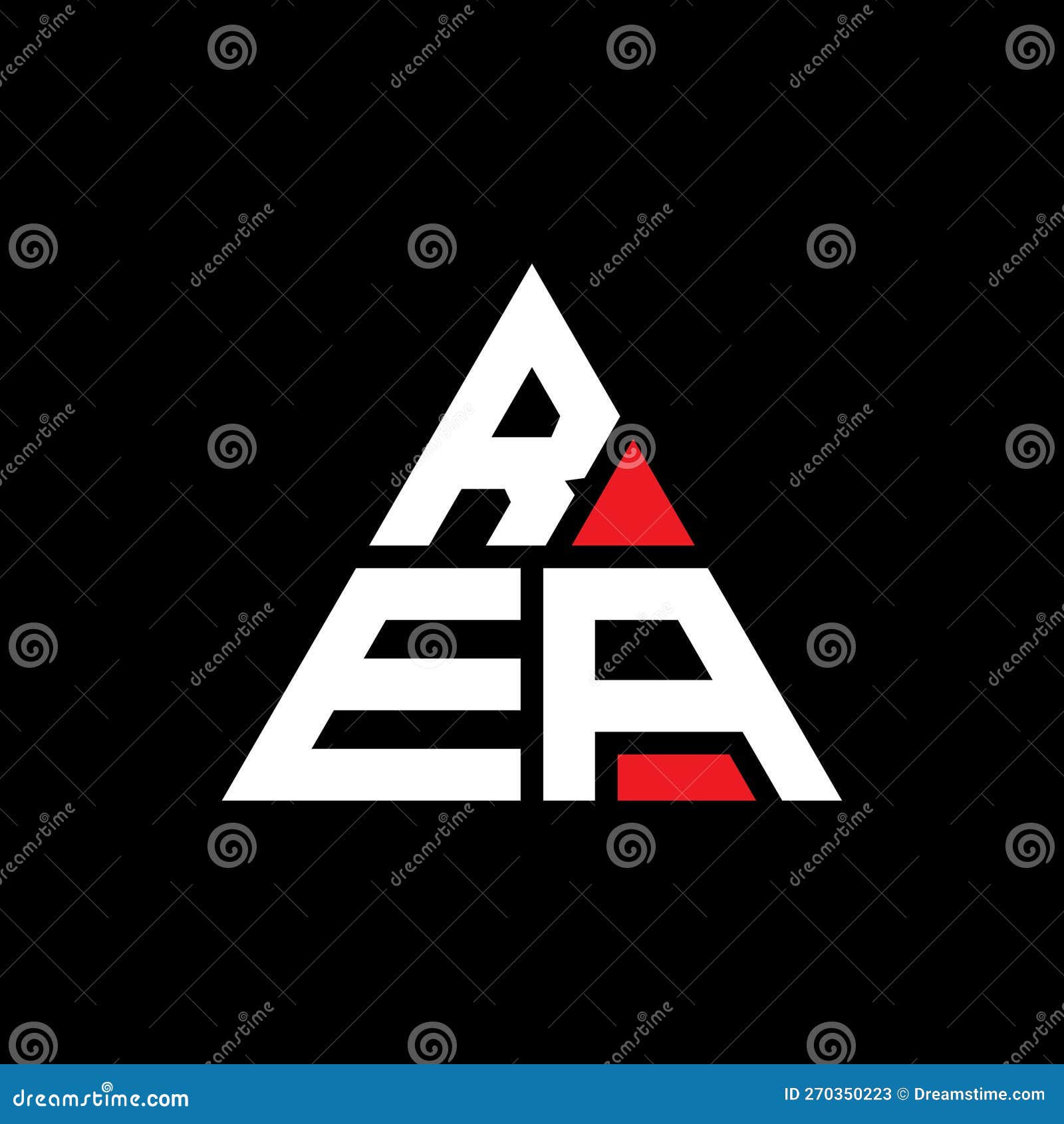 rea triangle letter logo  with triangle . rea triangle logo  monogram. rea triangle  logo template with red