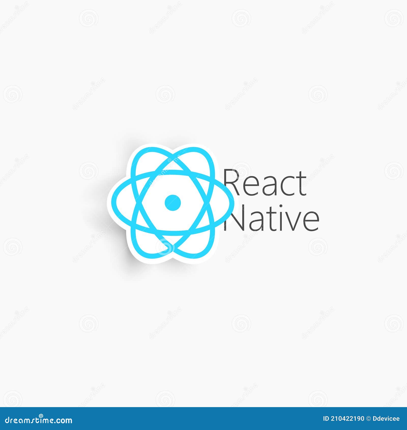 React Native. Blue Vector 3D Sign Isolated on White Background Stock Vector  - Illustration of native, particle: 210422190
