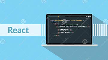 React Native Programming Language with Laptop and Code Script on Screen ...
