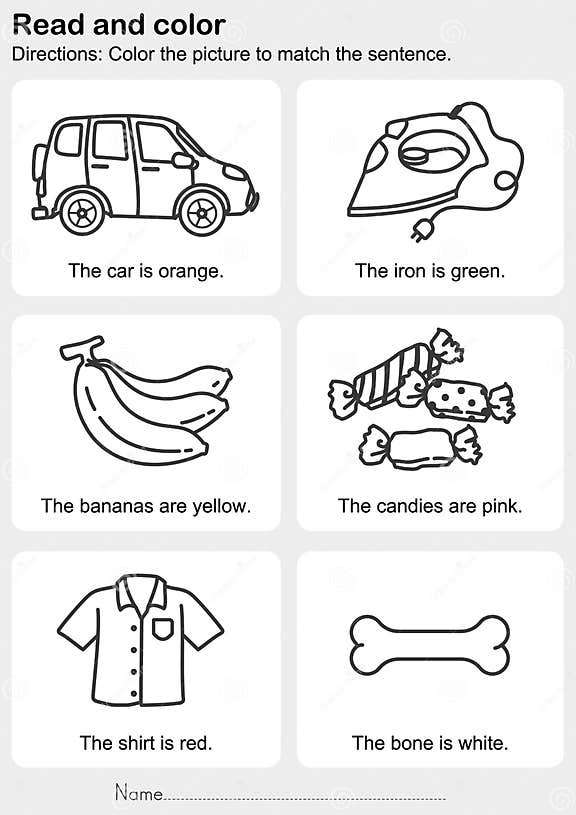 read-and-color-color-the-picture-to-match-the-sentence-stock-vector-illustration-of-banana