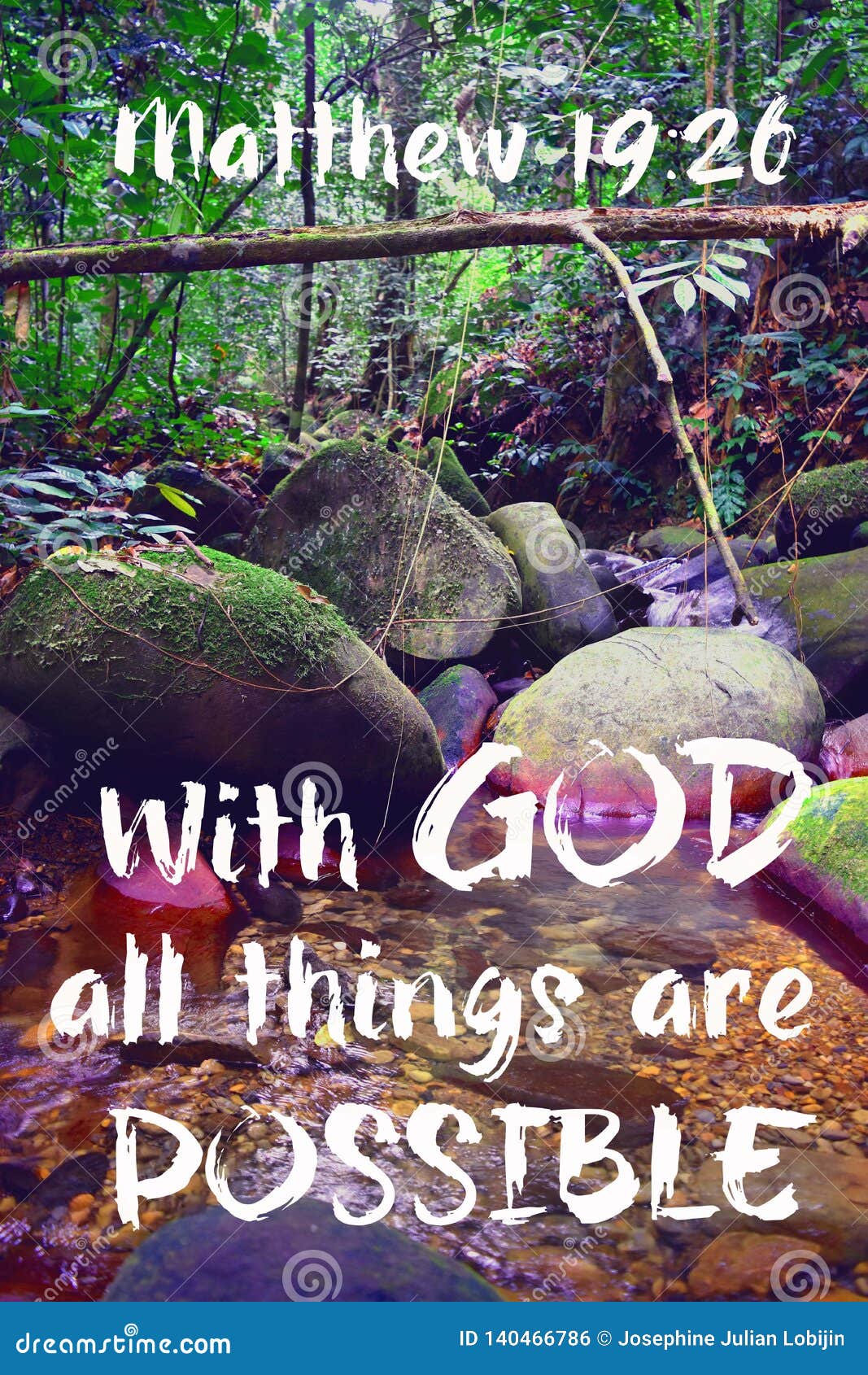 God All Things are Possible Design for Christianity with Nature Background. Stock Photo - Image of holiday: 140466786