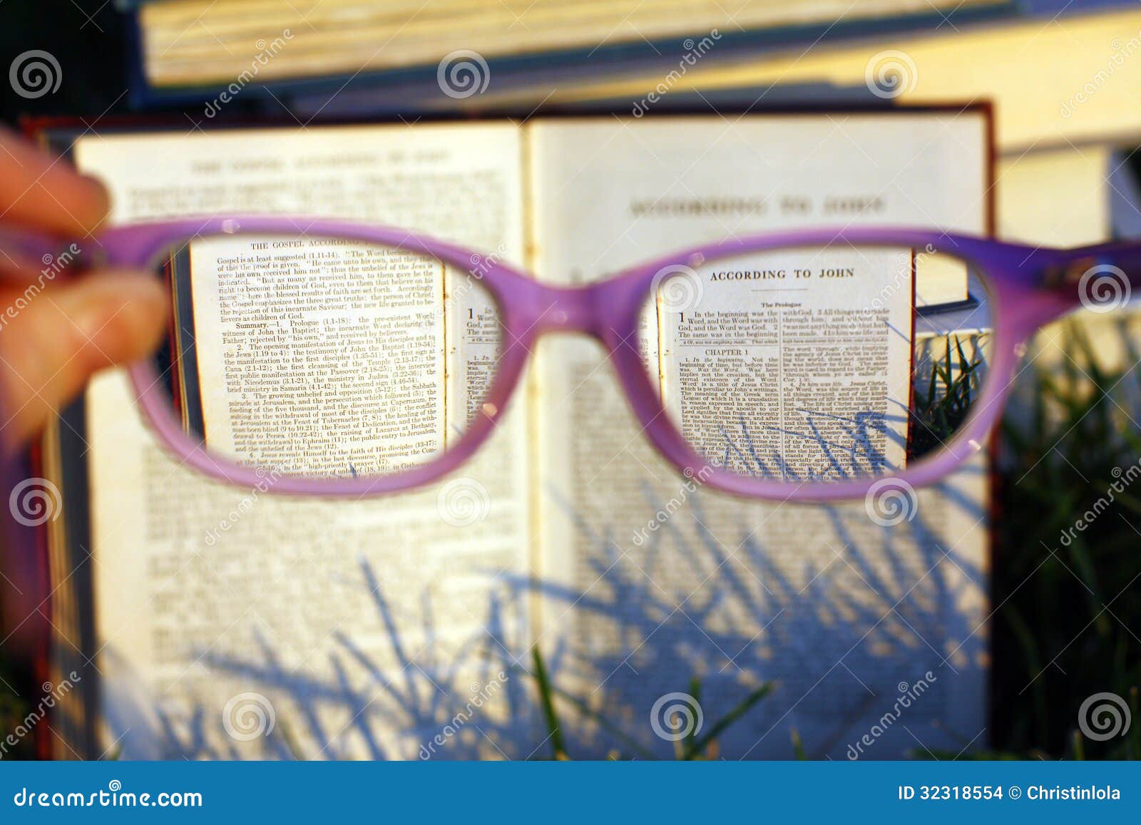 reading bible through glasses