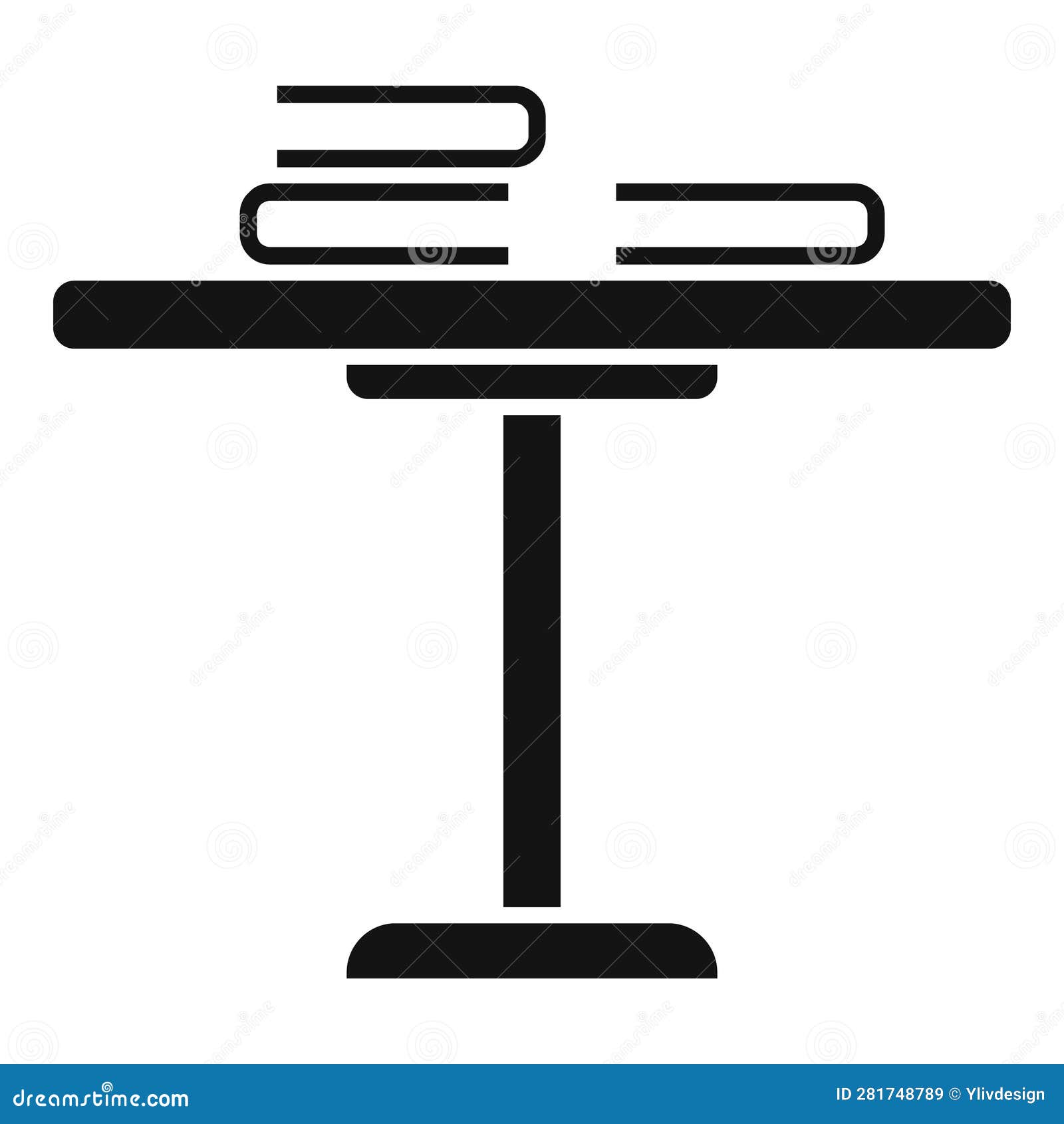 Reading Book Table Icon Simple Vector. Office Interior Stock