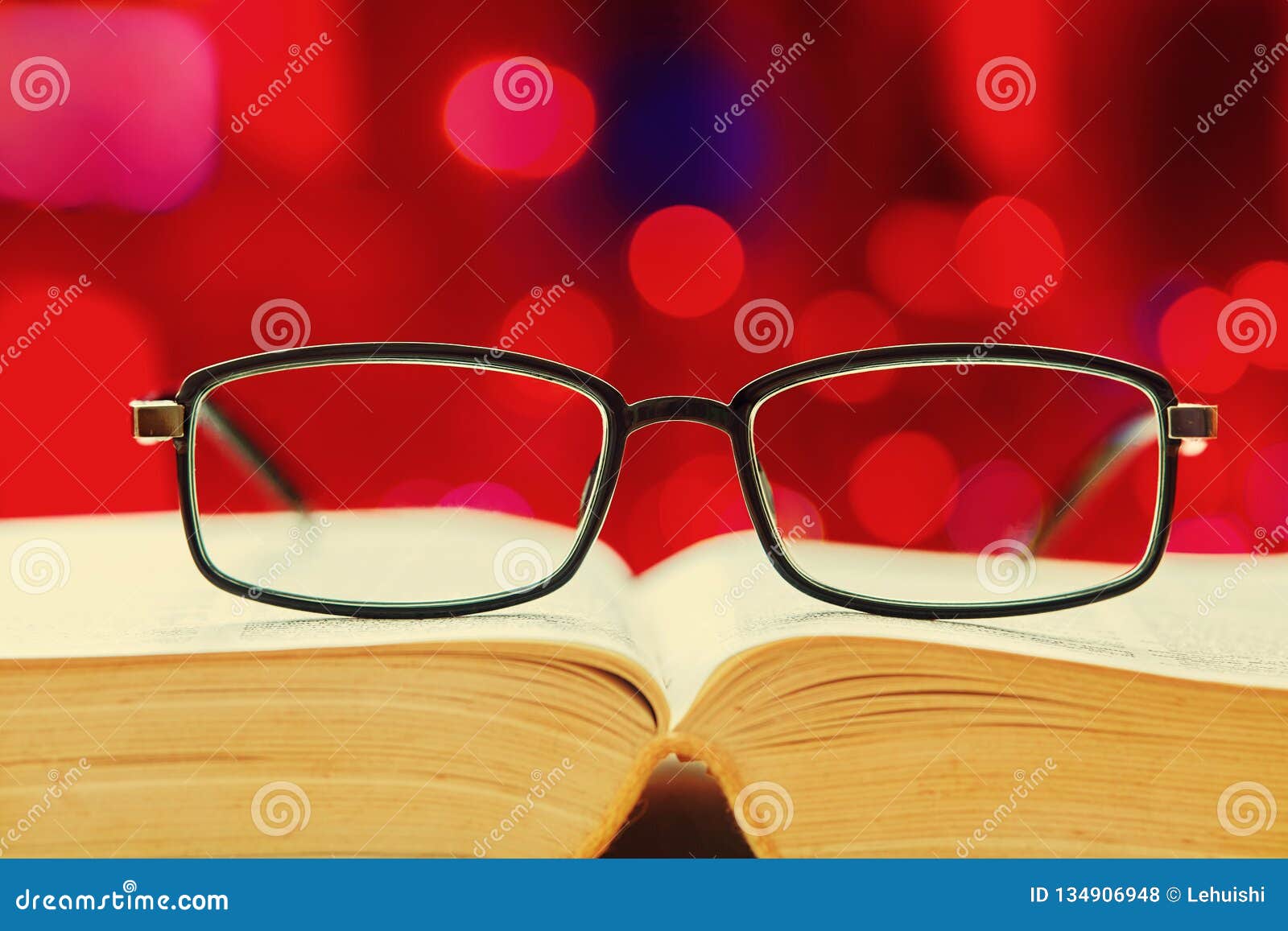 Reading Glasses on Book at Night Stock Photo Image of design, concept