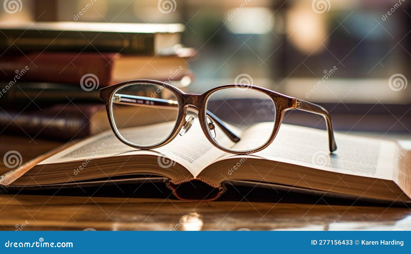 Reading Glasses on a Book on a Table Stock Illustration Illustration