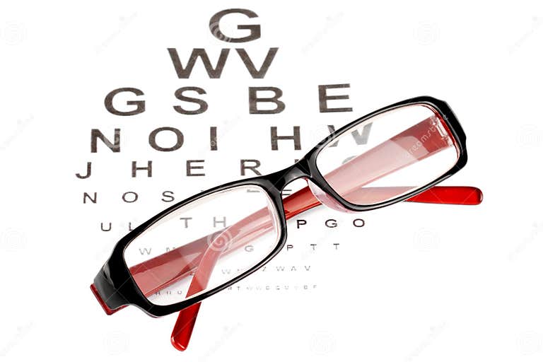 Reading Glasses with Eye Chart Stock Image Image of eyes, medical 22963515